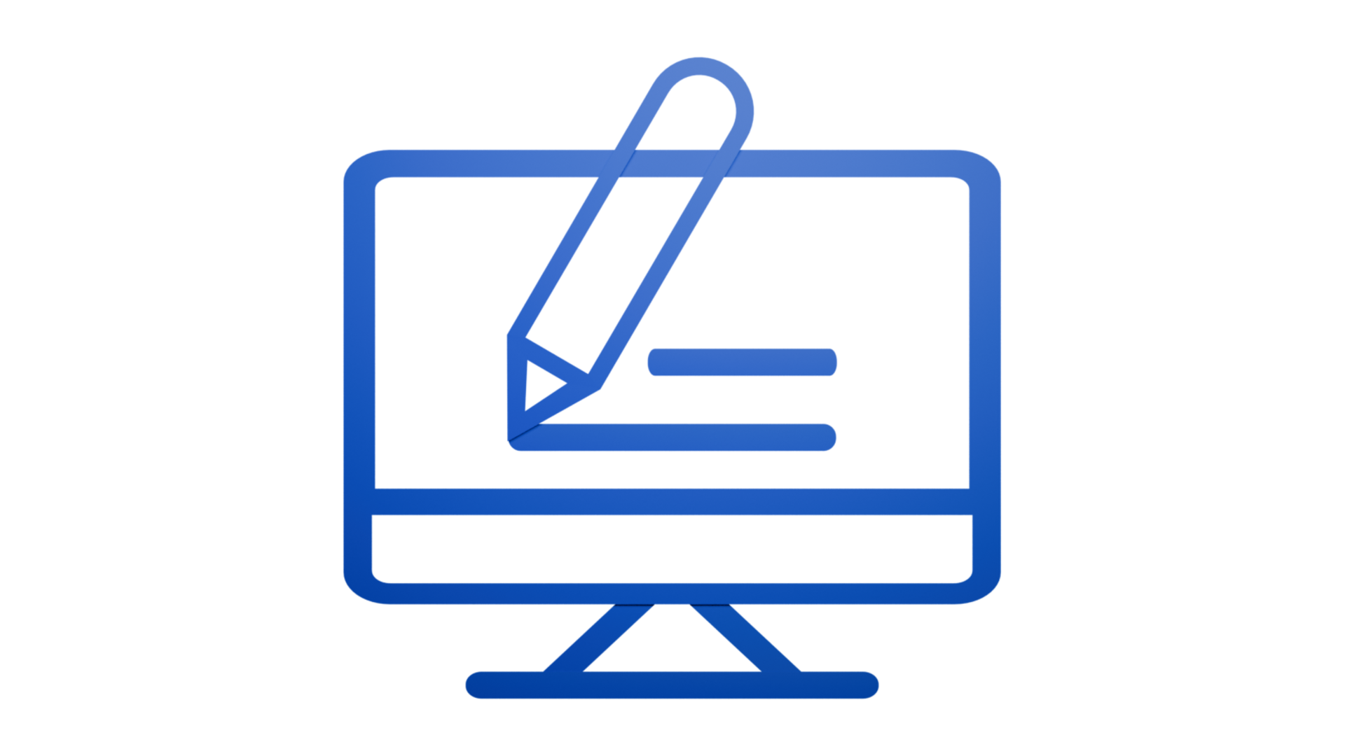 Monitor with pen symbolizing Content management system